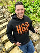 Load image into Gallery viewer, Adult Black Hoodie with Orange Emblem (no pockets)
