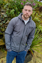 Load image into Gallery viewer, Unisex Grey &quot;The Hoof GP&quot; Soft Shell Jacket
