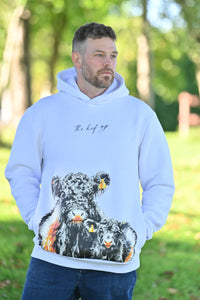 Beltie Cow and Calf Hidden Pocket Hoodie
