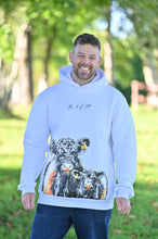 Load image into Gallery viewer, Beltie Cow and Calf Hidden Pocket Hoodie
