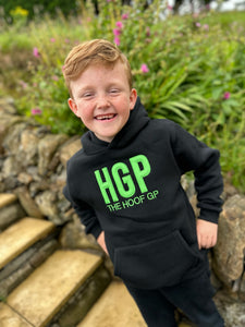 Kids Black Hoodie with Green Emblem